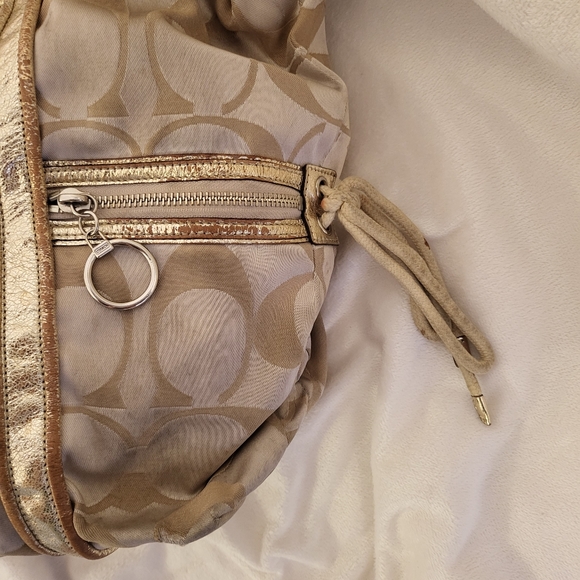 COACH poppy tote bag gold brown - Picture 4 of 13